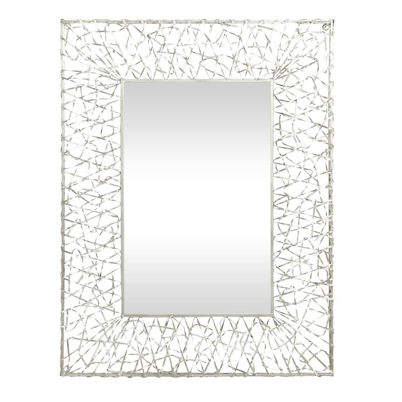 Metal Ribbon Wall Mirror - Silver - Roche River Decor - Silver