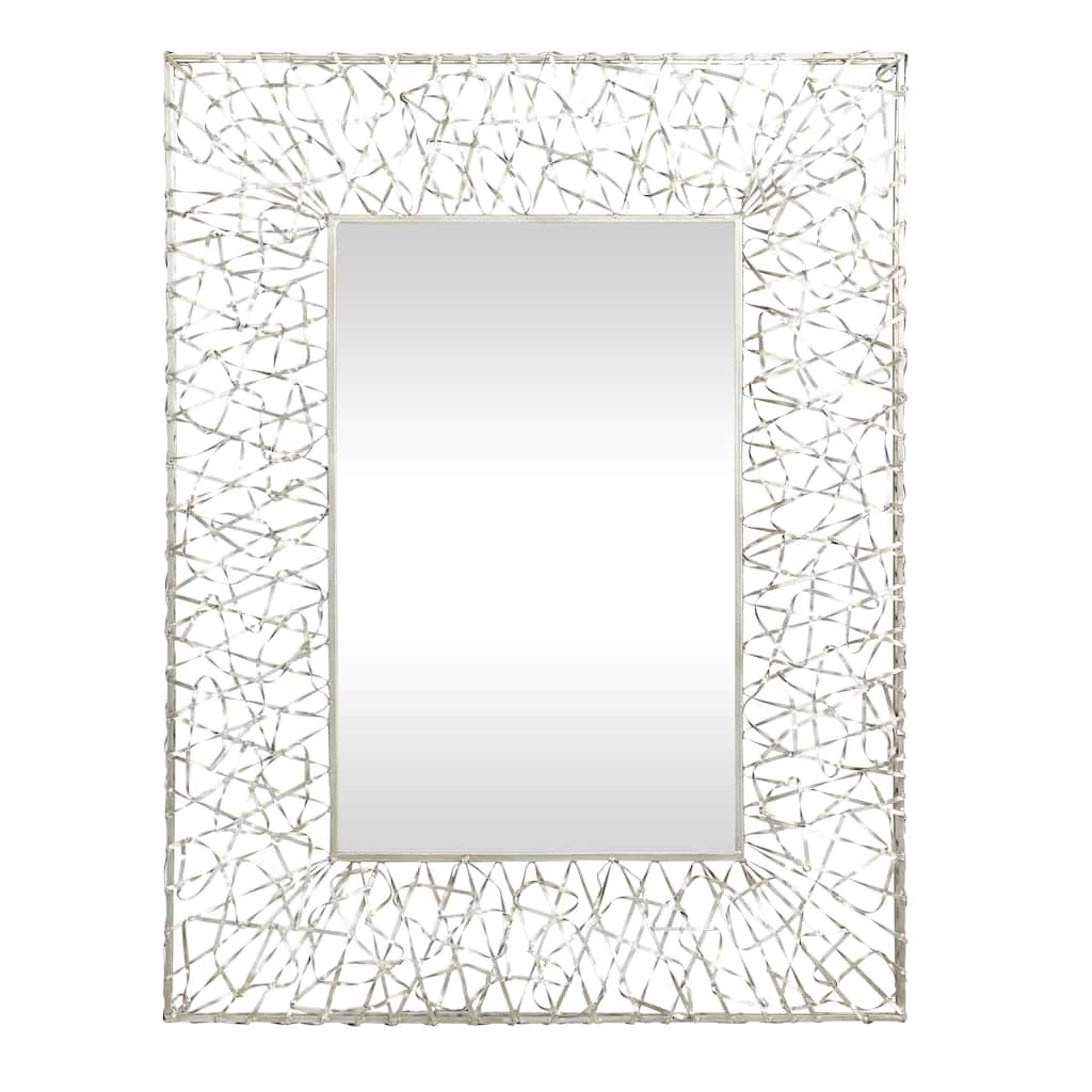 Metal Ribbon Wall Mirror - Silver - Roche River Decor