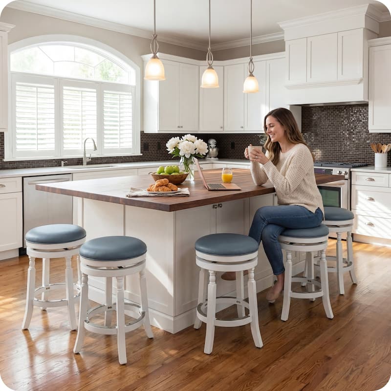 DTY Indoor Living Palmer Lake Backless Swivel Counter or Bar Stool