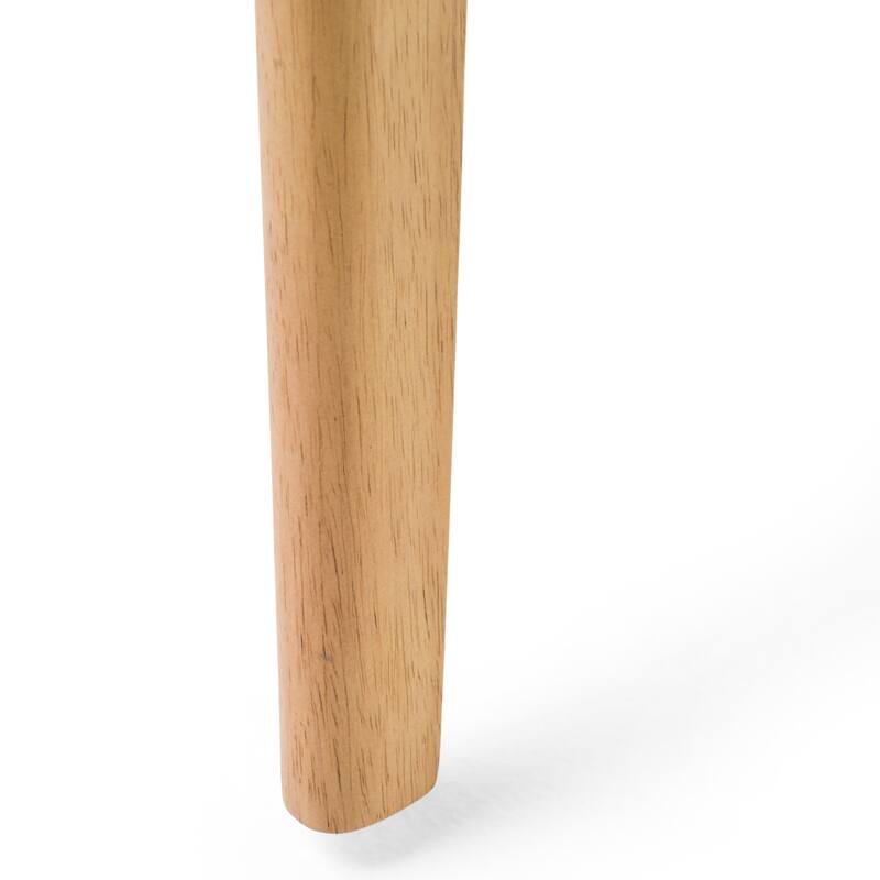 Roomfitters 5-Piece Mid-Century Dining Set, 59" White Oak Table with 4 Upholstered Solid Wood Chairs