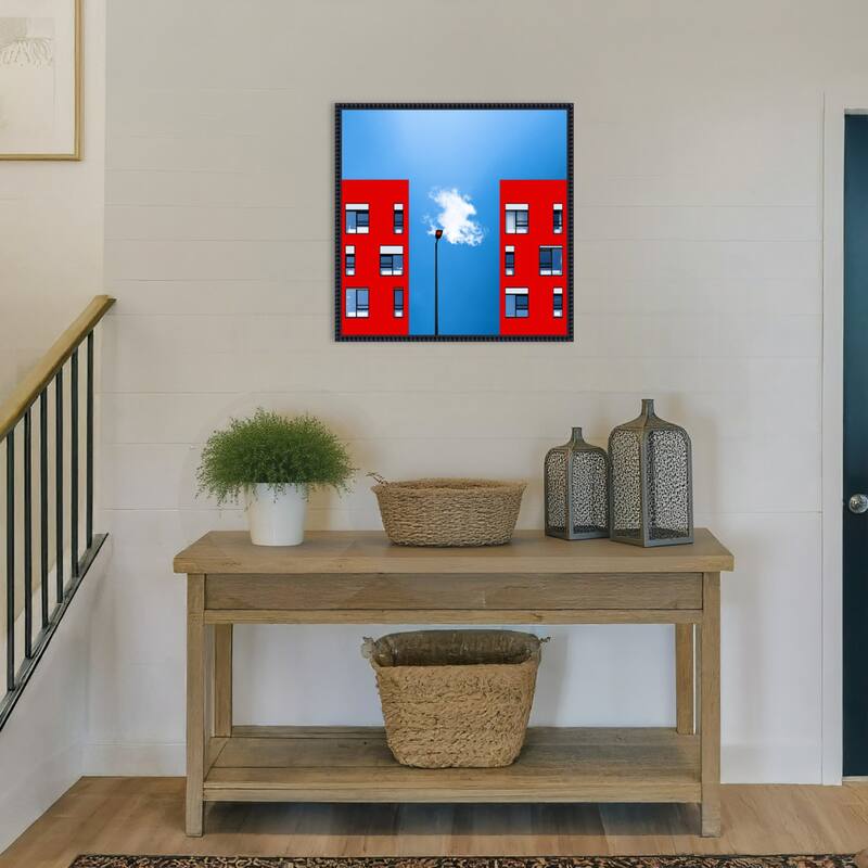 Blue and Red by Inge Schuster Framed Canvas Wall Art Print