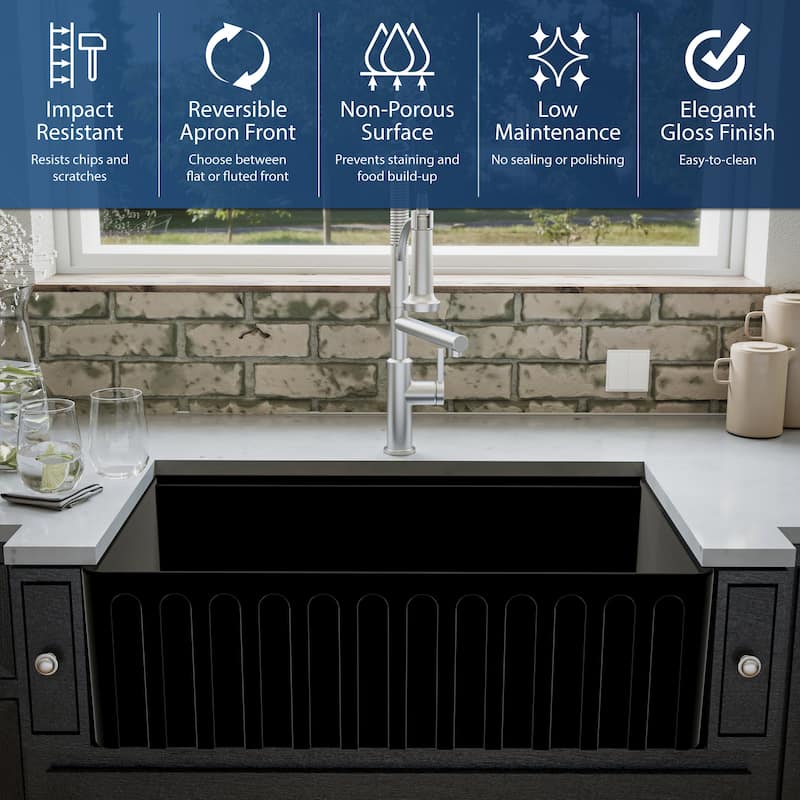 Karran USA FCWSF33SB-PK1 Karran FCWSFF33SBMB 33" Single Bowl