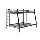 preview thumbnail 2 of 1, Limbra Full-over-Queen Black Metal Bunk Bed