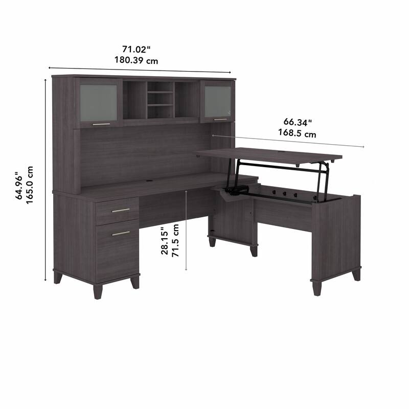 Bush Furniture Somerset 72W 3 Position Sit to Stand Desk