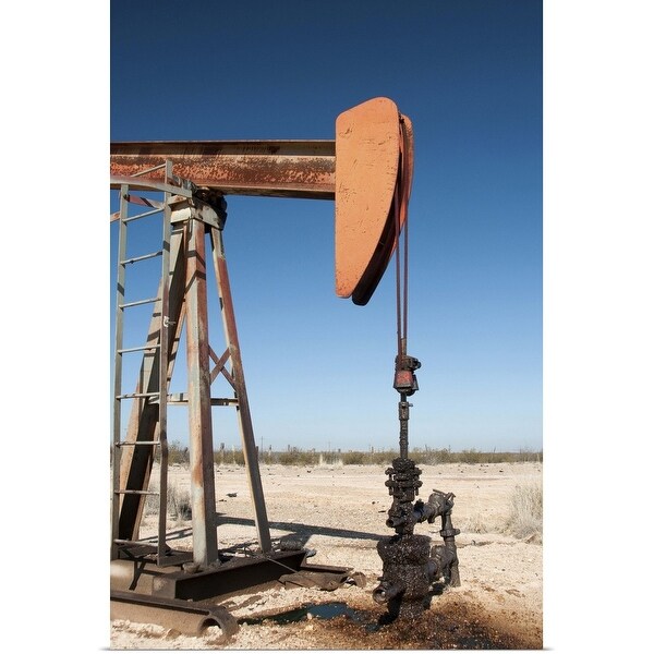 "Old oil well pump near Pecos" Poster Print