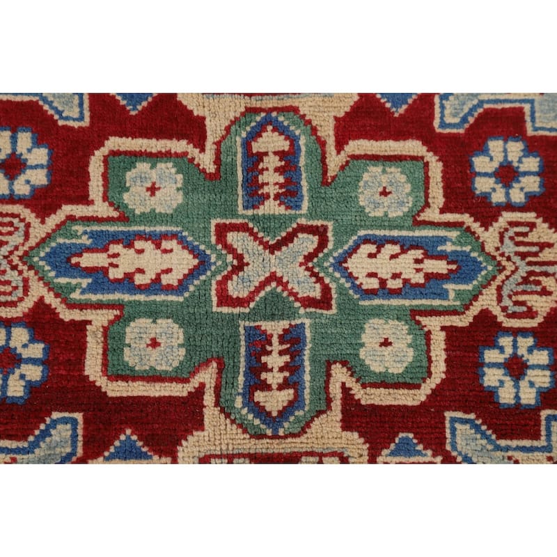 Light Blue Kazak Rug Hand-Knotted Wool Carpet - 5'8" x 7'9"