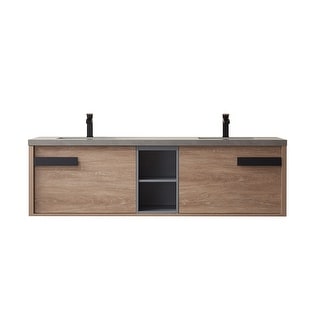 Carcastillo 72" Double Wall-Mount Vanity with Stone Top