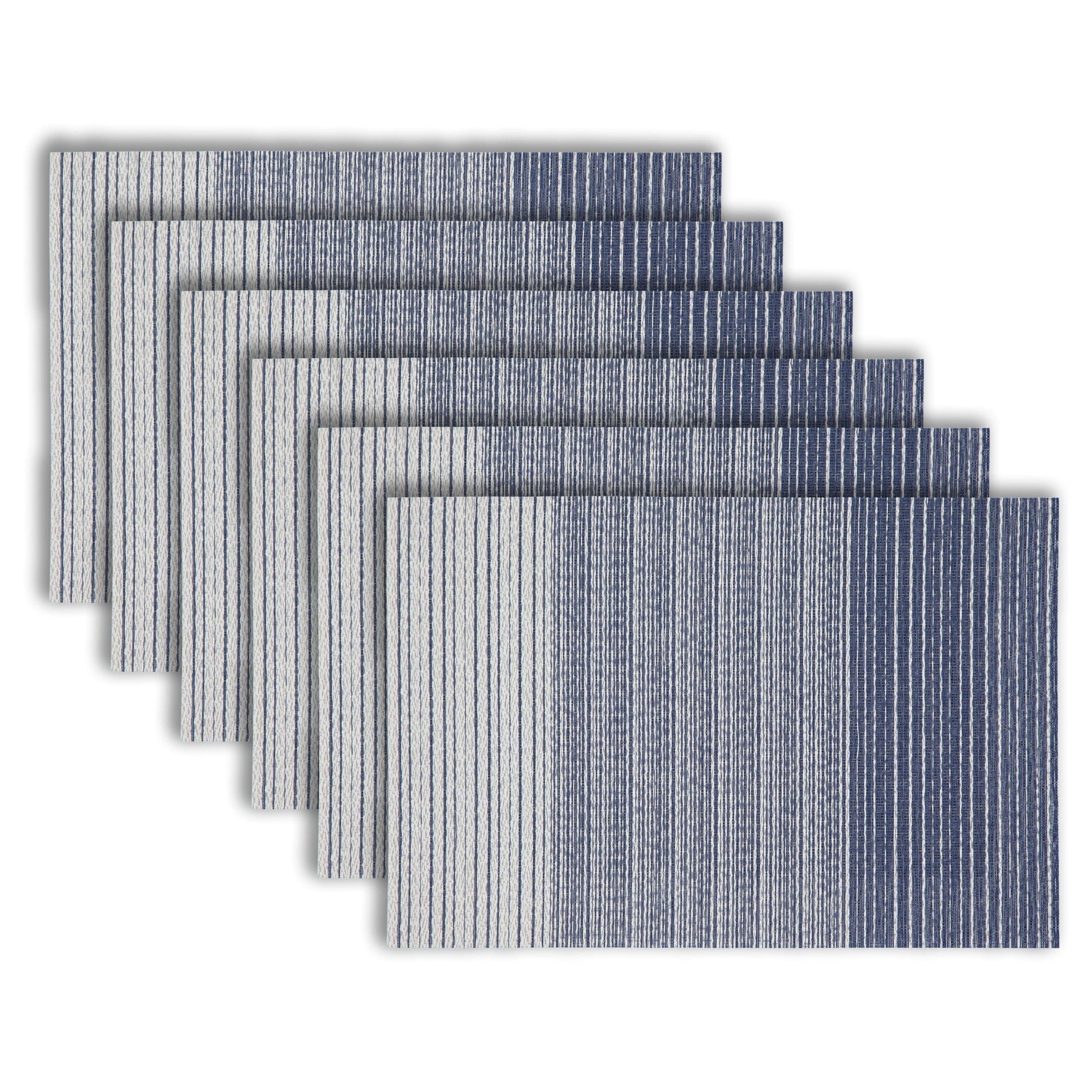 Dainty Home Norwich Woven Vinyl Reversible Rectangle Placemat Set Of 6 - 12" x 18"