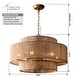 preview thumbnail 11 of 14, Bohemian Brown Hemp Rope Tiered Drum Chandelier Light - 23.62 "W x 15.16"H