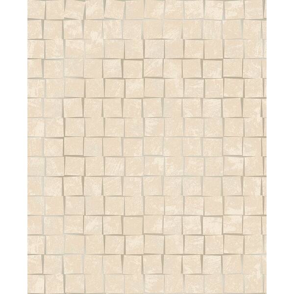 slide 2 of 4, Decorline Cubist Taupe Geometric Wallpaper - 20.5in x 396in x 0.025in