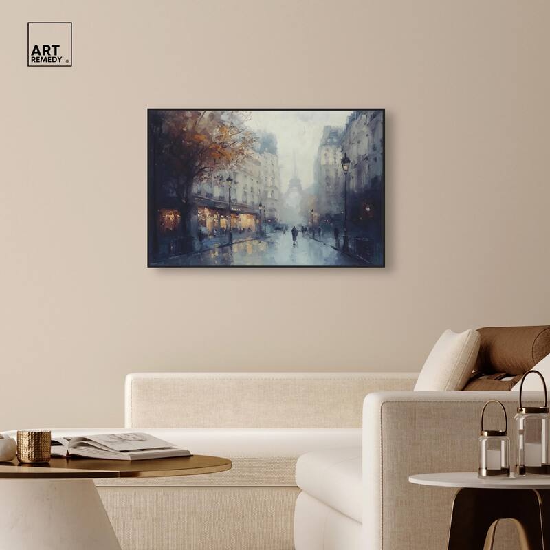 Foggy Paris Canvas by Art Remedy