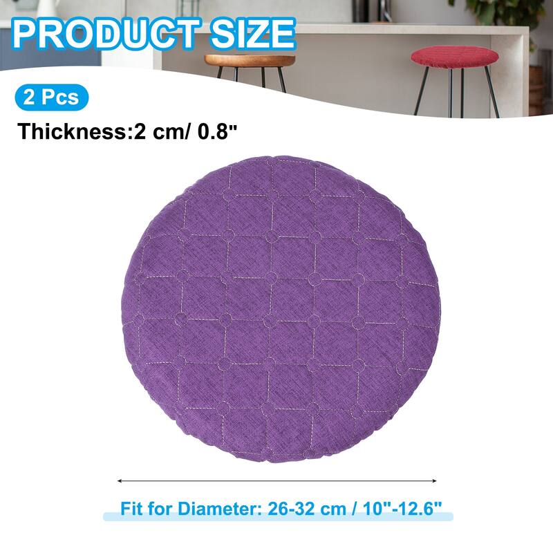 Bar Stool Covers, 2Pcs Elastic Bar Stool Seat Cover for 10-13 Inch Chair - Purple