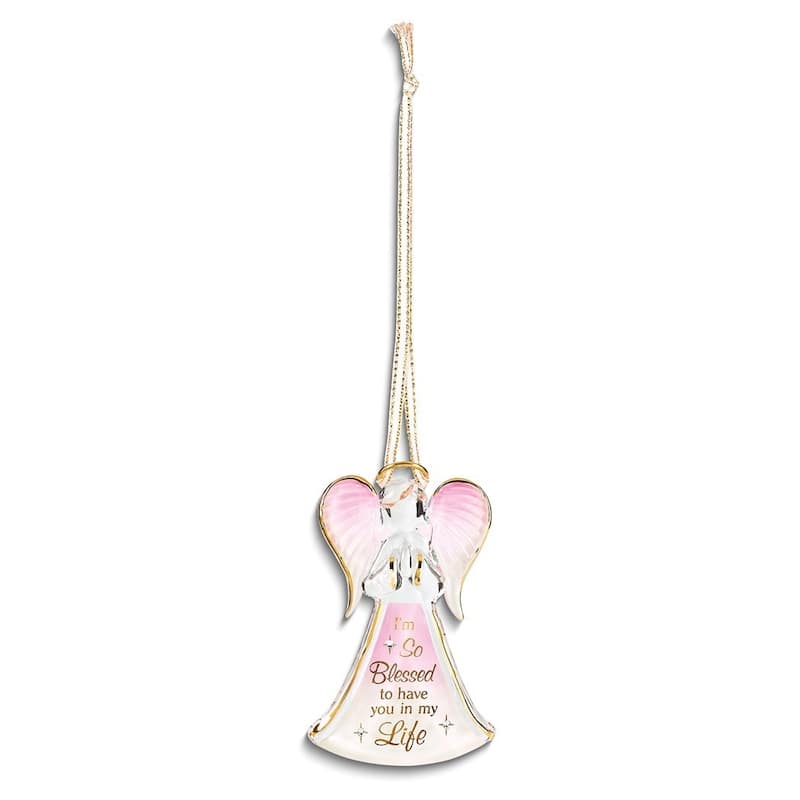 Curata IM So Blessed to Have You in My Life Glass Angel Figurine Ornament