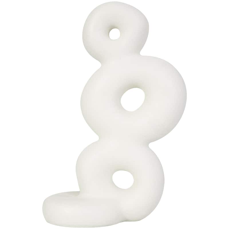 White Resin Stacked Circle Ring Abstract Decorative Sculpture