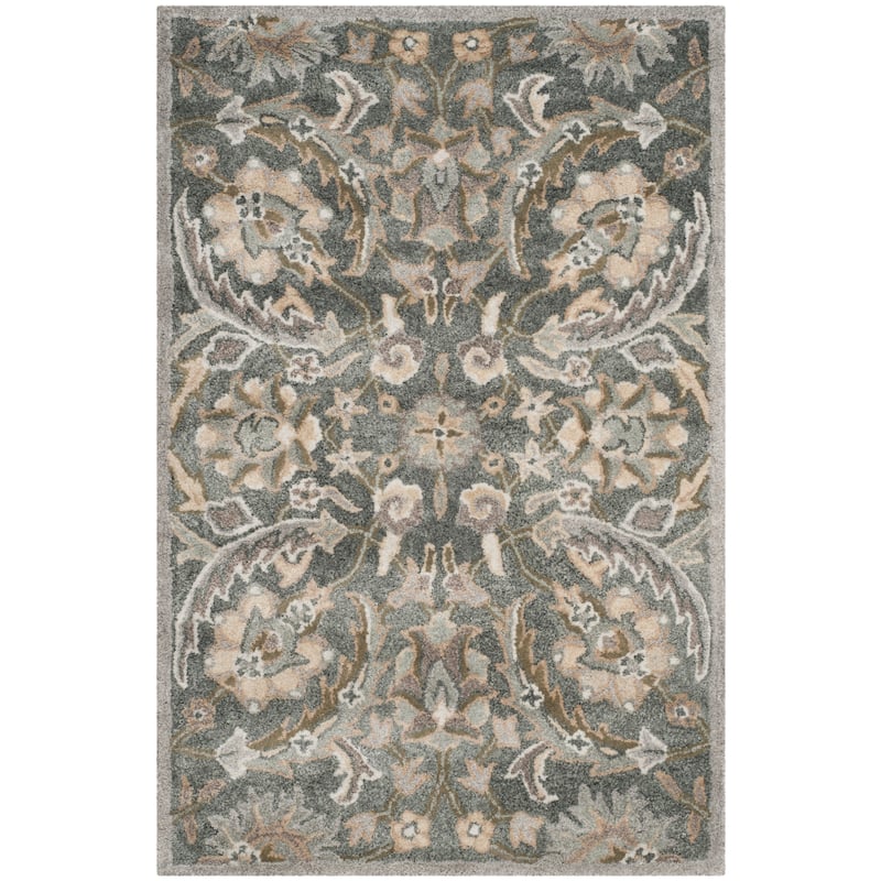SAFAVIEH Handmade Bella Faith Modern Floral Wool Rug - 2'6" x 4' - Grey/Multi - Rectangle