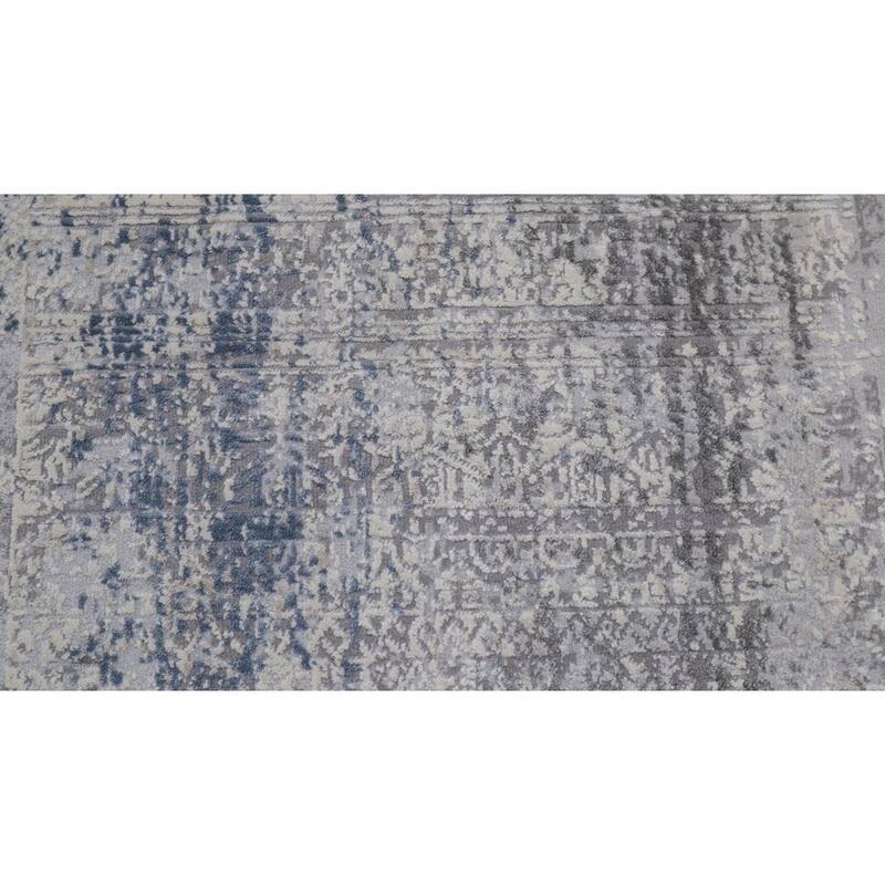 Vintage Distressed Mandala Grey Blue Rug