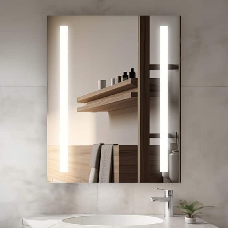 AQUADOM Royal Basic LED Medicine Cabinet, Defogger, 3X Vertically Adjustable Magnifying Mirror
