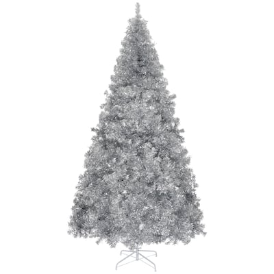 6 Feet Silver Christmas Pine Tree with 800 Branch Tips and Lush Full Look Included Metal Stand - 6 Feet
