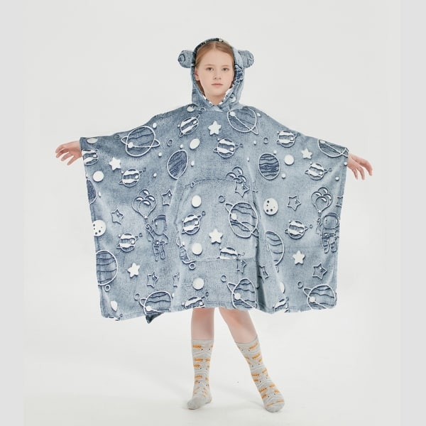 slide 2 of 35, Marina Decoration Glow in the Dark Blanket Wearable Hoodie for Kids Girls Boys Soft Warm Flannel Fleece Hooded Sweatshirt