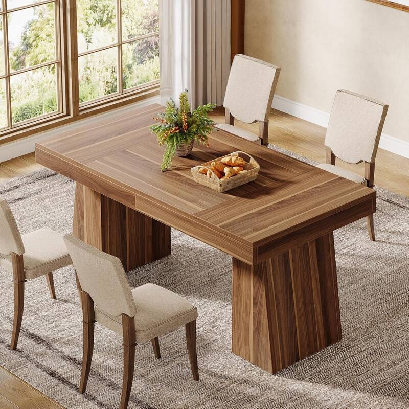55 Inches Rectangular Dining Room Table, Brown
