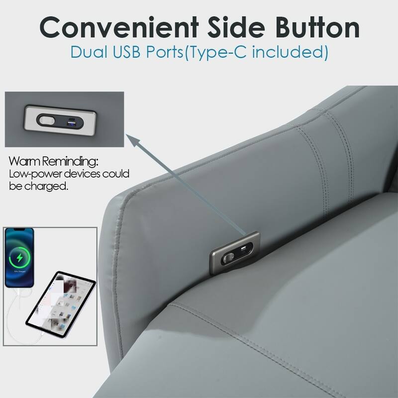 Power Recliner Chair Wall Hugger,Small Home Theater Seating with Lumbar Support,Single Recliner Sofa for Living Room