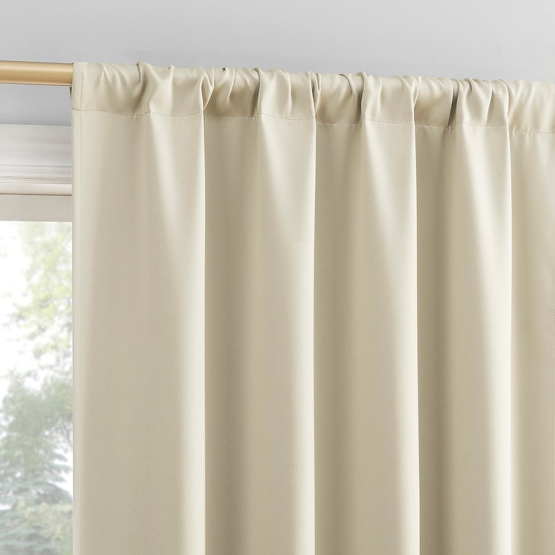 Sun Zero Bergen Theater Grade Extreme Total Blackout Rod Pocket 1-Piece Curtain Panel, Single Panel