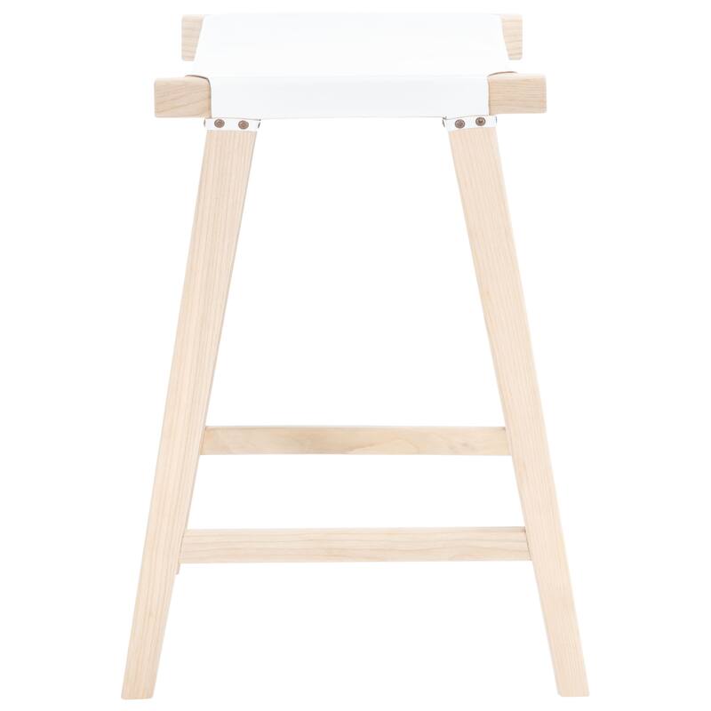 SAFAVIEH Neelofar 27-inch Leather Rectangle Counter Stool - 18.5" x 19" x 26.8" - 19Wx19Dx27H