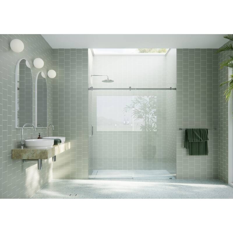 Glass Warehouse SQSLD-72 Astro 78" High x 72" Wide Sliding Frameless - Chrome