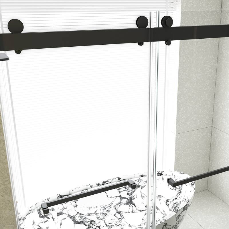 56"-60" x 76" Frameless Double Sliding Shower Door