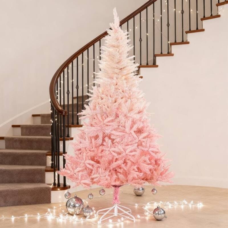 Christmas Tree,Spruce Artificial Christmas Tree with Realistic Branches and 800 Tips - Pink
