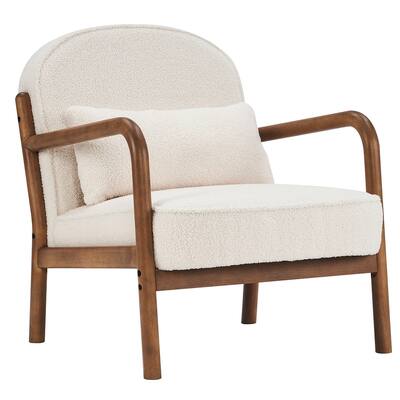 Mid-Century Modern Upholstered & Solid Wood Accent Chair