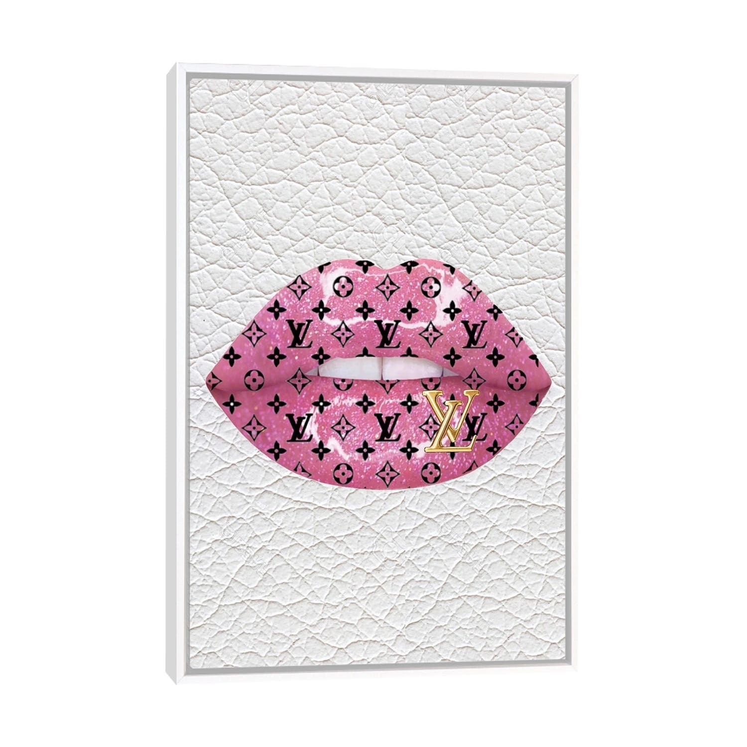 iCanvas Louis Vuitton Pink Glitter Lips by Julie Schreiber