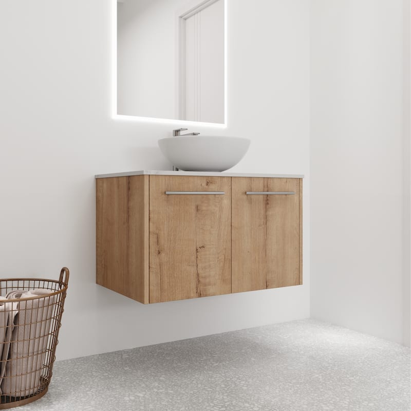 Bathroom Vanity With Sink In 24/30 Inch, Floating Bathroom Vanity With Soft Close Door