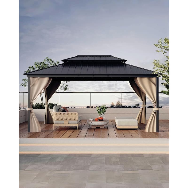 12'x16' Hardtop Gazebo for Patio, Deck, Backyard, Lawn, and Garden - 12X16 Ft