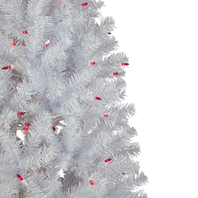 6.5' Pre-Lit Slim Geneva White Spruce Artificial Christmas Tree