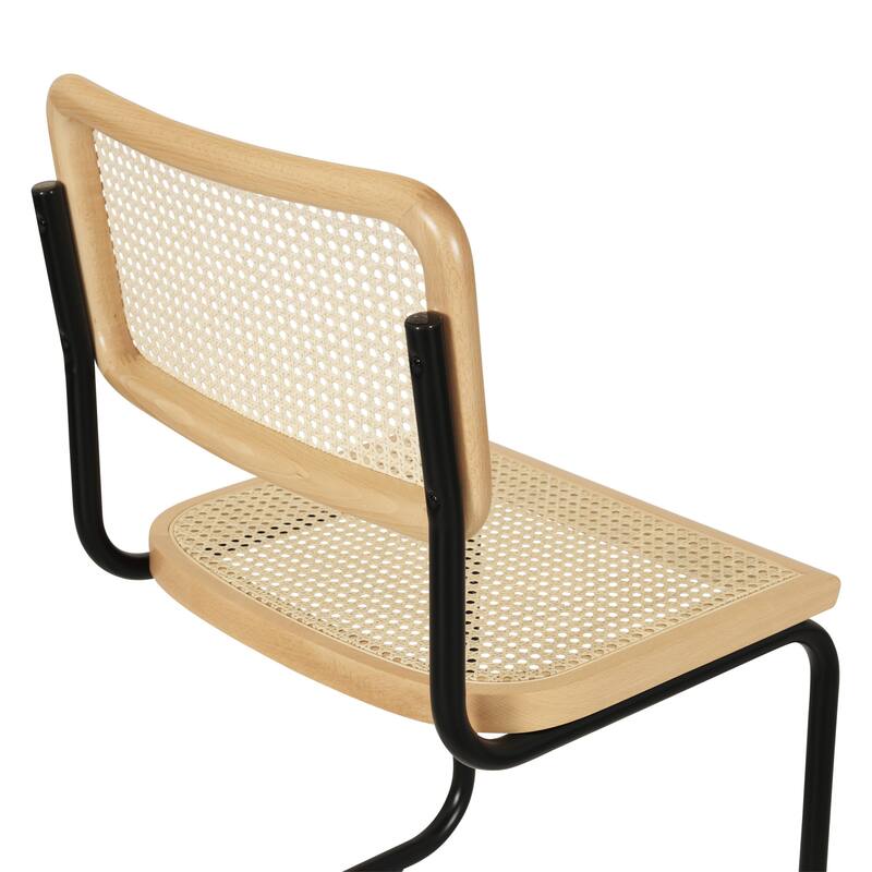 Breuer Chair Company Marcel Breuer Cesca Cane Cantilever Side Chair w/ Black Steel Frame (Various Wood & Cane Colors)