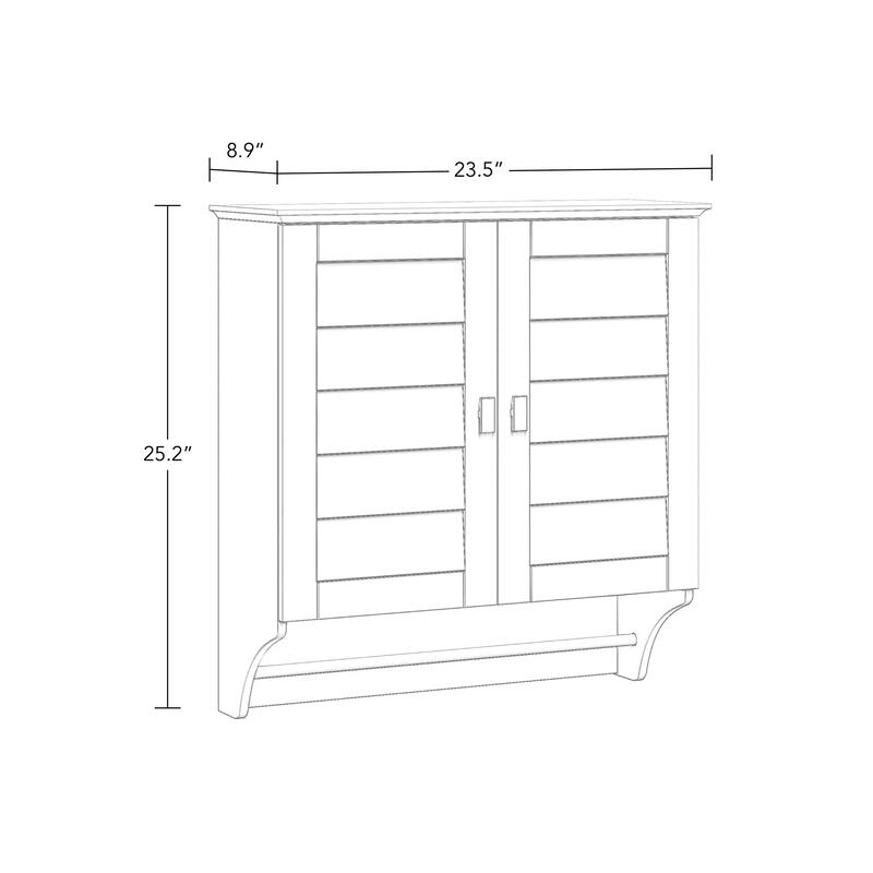 RiverRidge Brookfield Two-Door Bathroom and Laundry Wall Mount Storage Medicine Cabinet with Two Interior Shelves - White