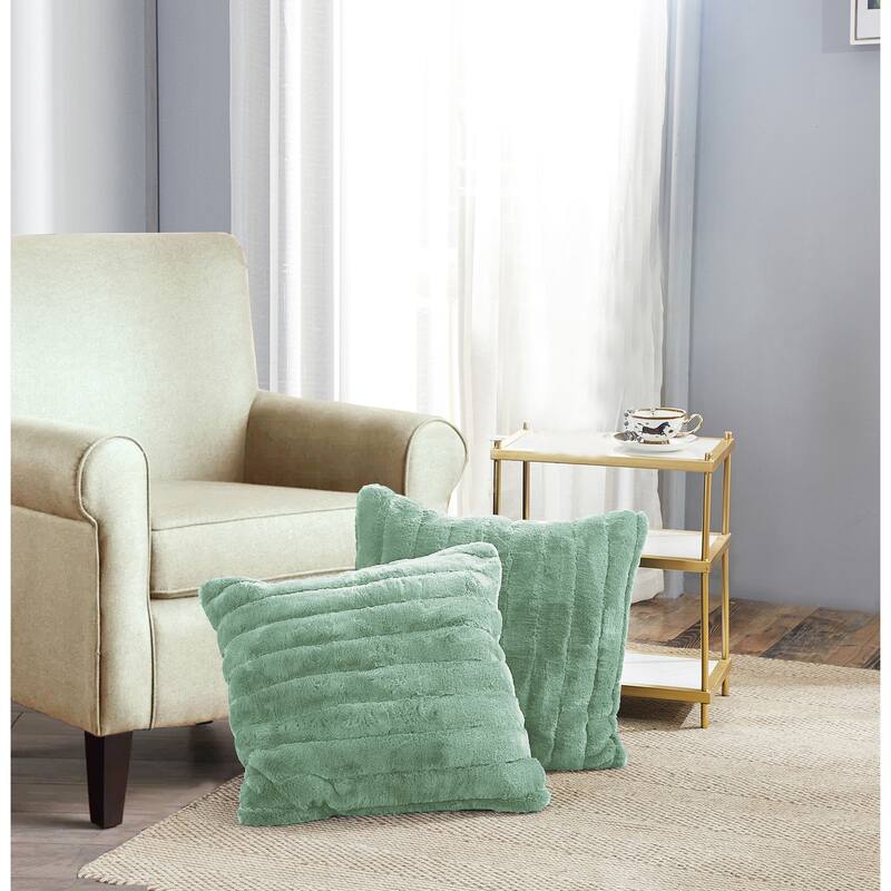 Supermink Soft Solid Throw Pillow Covers Set of 2, NO INSERT - 26'' x 26'' - Sea Foam