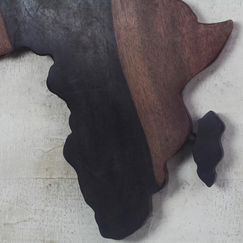 Novica Handmade Map Of Africa Ebony Wood Wall Art