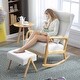 preview thumbnail 9 of 8, EROMMY 25.2" Wide Reclining Rocker Chair with Ottoman - High Back Rocking Chair, Soft Linen Fabric, Ergonomic Design