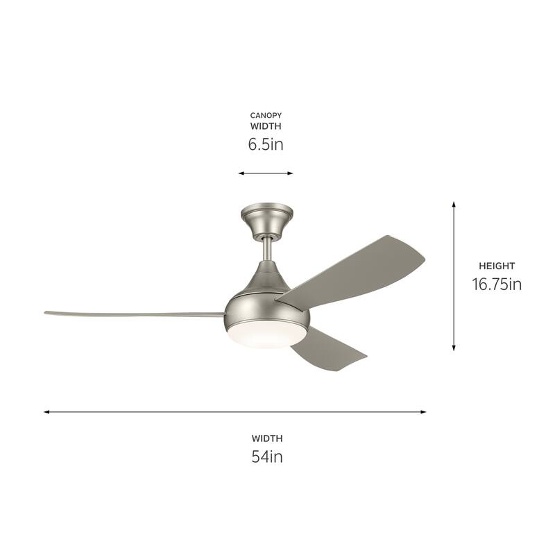 Kichler Lighting Ample 54 in. Integrated LED Indoor/Outdoor Dual Mount Ceiling Fan