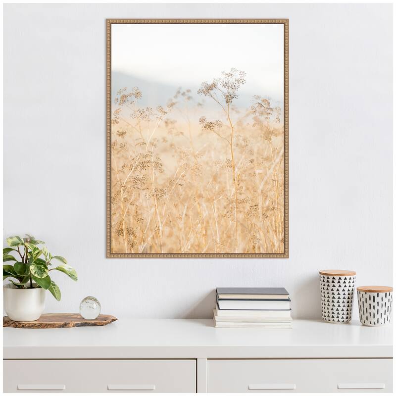 Kate and Laurel Sylvie Wild Fennel Framed Canvas by Crystal Lynn Collins
