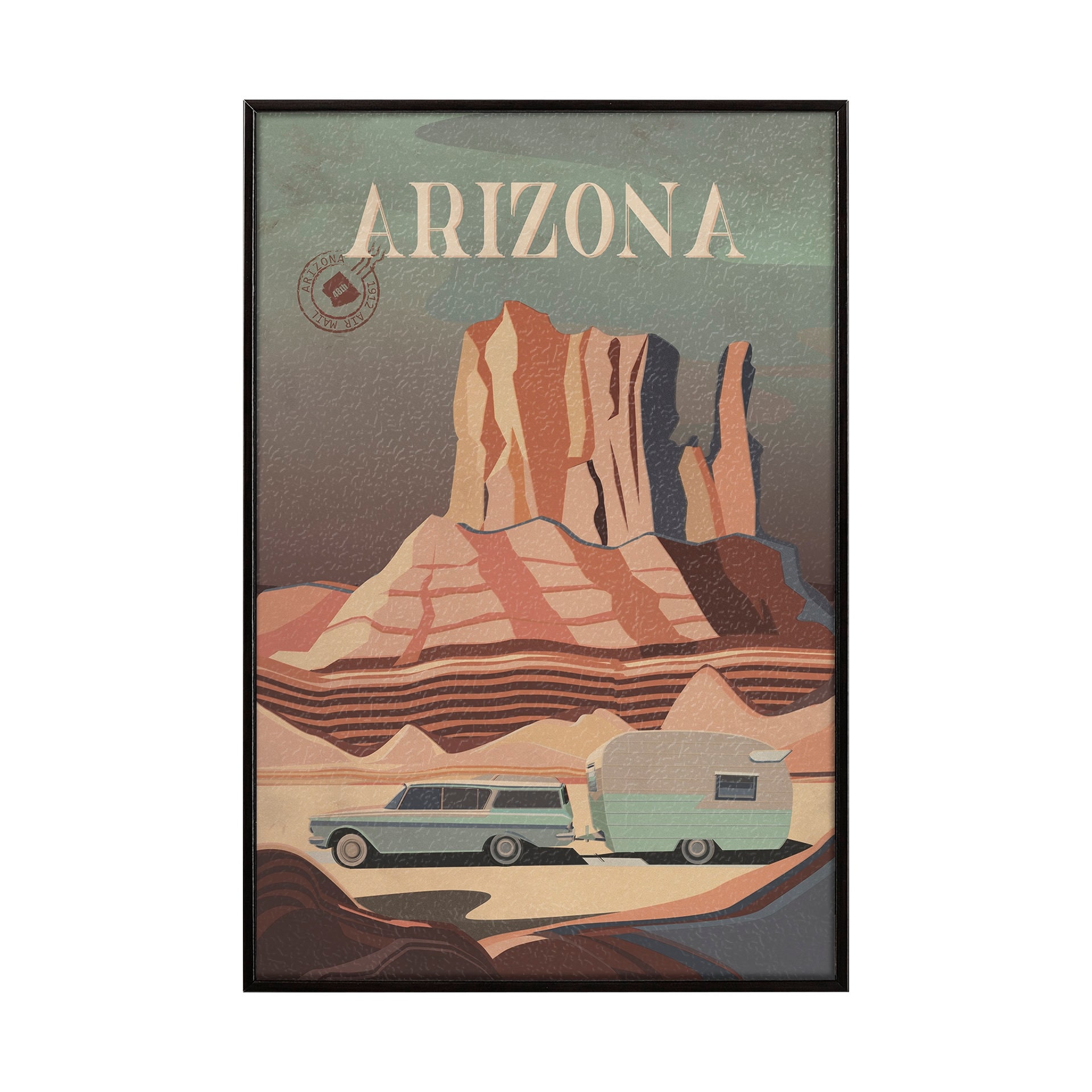 Arizona Go USA by Mercana Studio a Hand Embellished Decograph Framed Art Print