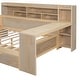 preview thumbnail 13 of 34, Multi-functional Wooden Full Size Daybed with Storage Shelves, Drawers, and Study Desk