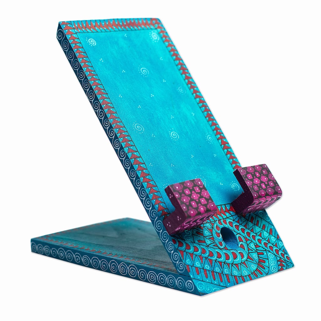 Novica Handmade Hello Oaxaca Wood Phone Holder