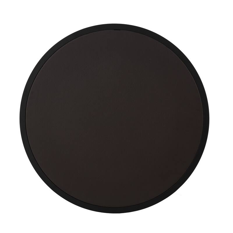 Modern Faux Leather Nesting Round Coffee Table with Golden Metal Base,Accent Tea Table for Living Room Set of 2