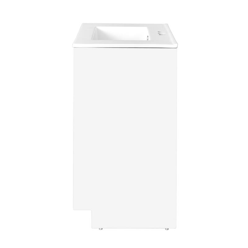60"Bathroom Vanity with Ceramic Sink Combo, Modern Freestanding Storage Cabinet with Gold Handles, Soft Closing Doors