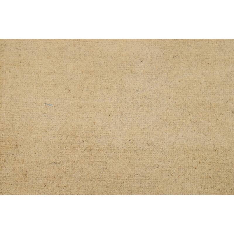 Muted Gold Gabbeh Modern Foyer Rug Hand-Knotted Wool Carpet - 3'0"x 4'0"