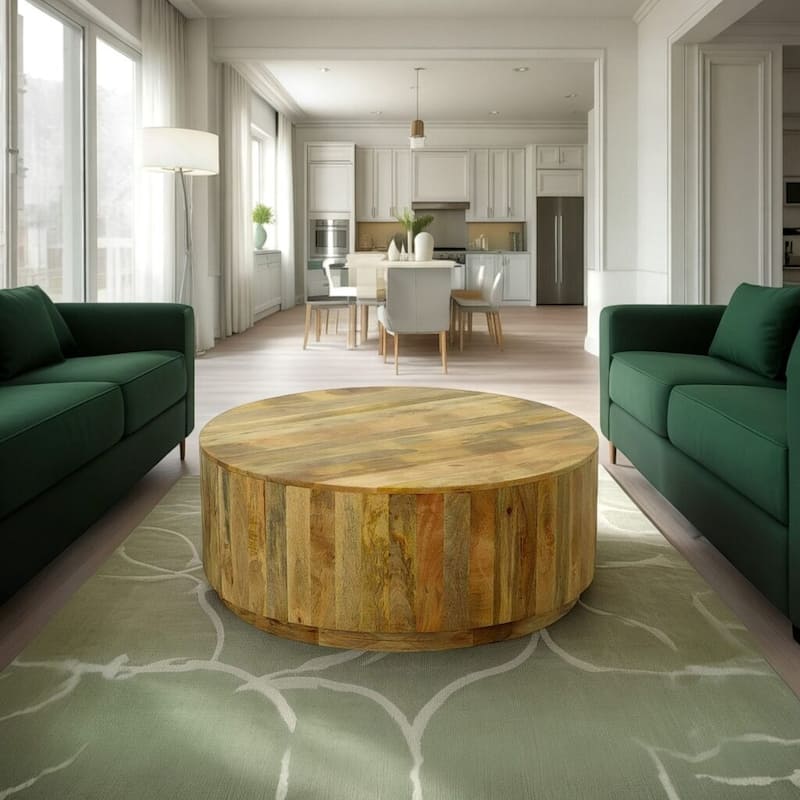 Carolina Chair & Table Tamia 42" Round Wooden Coffee Table - Elm