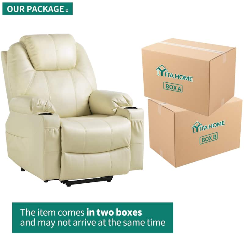 Moasis PU Massage Reclining Living Room Chair Power Lift Recliner Chair